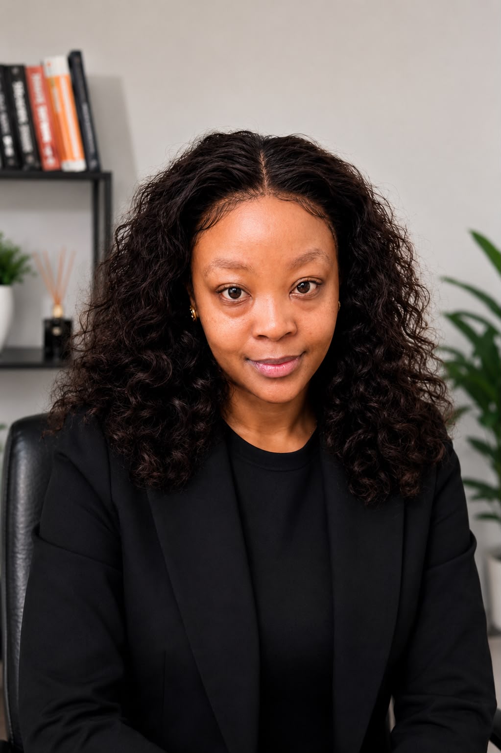 Portrait of Dintle Phakoe, founder and clinical social worker